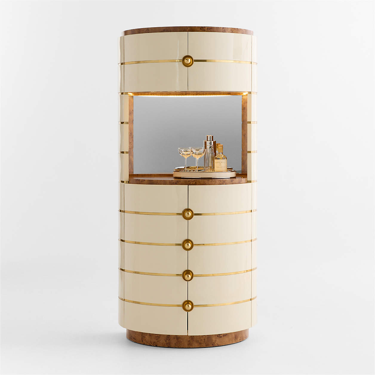 Arlo Burl Wood Bar Cabinet